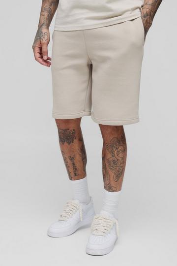 Tall Middellange Basic Slim Fit Shorts stone