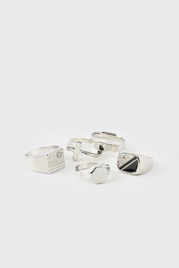 Signet Ring 5 Pack silver