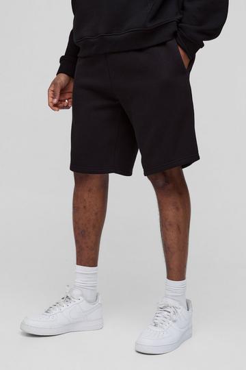 Tall Loose Fit Mid Length Basic Shorts black