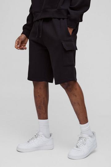 Tall Middellange Baggy Cargo Shorts black