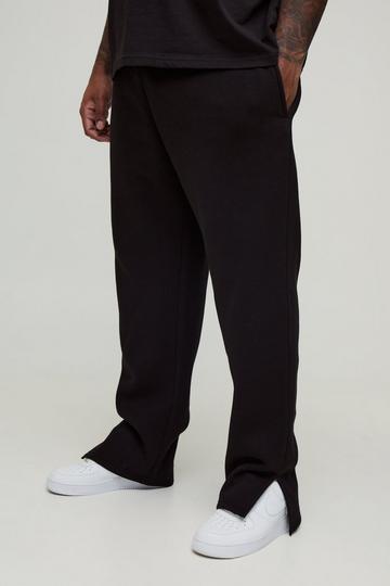 Plus 330GSM Regular Fit Split Hem Jogger black