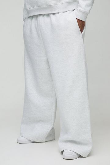 Plus 330GSM Extreme Wide Leg Basic Jogger grey marl