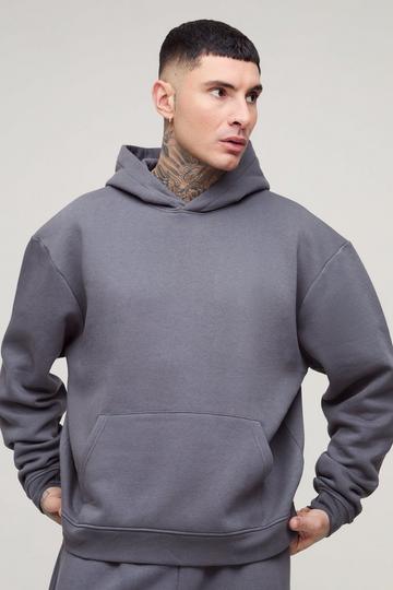 Tall 330GSM Oversized Boxy Basic Hoodie charcoal