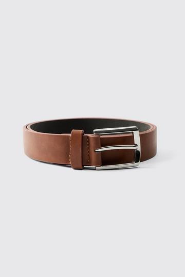 Faux Leather Belt In Brown brown