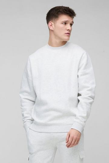 Tall 330 GSM Sweatshirt med rund hals grey marl