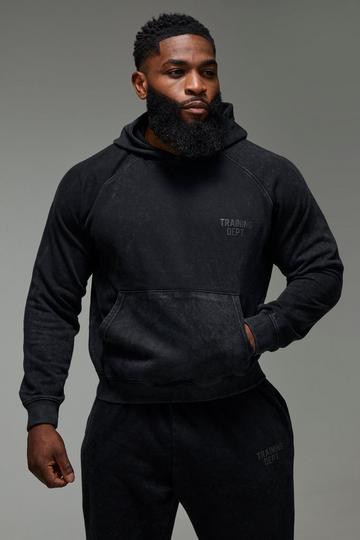 Black Man Active Training Dept. Boxy Washed Hoodie