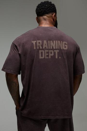 Man Active Training Dept. Oversized Washed T-shirt chocolate