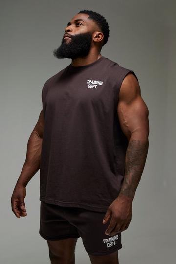 Débardeur oversize de sport - MAN Active dark brown