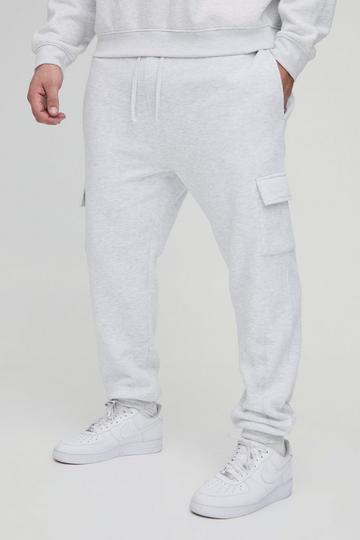 Grey Plus 330GSM Skinny Fit Basic Cargo Jogger