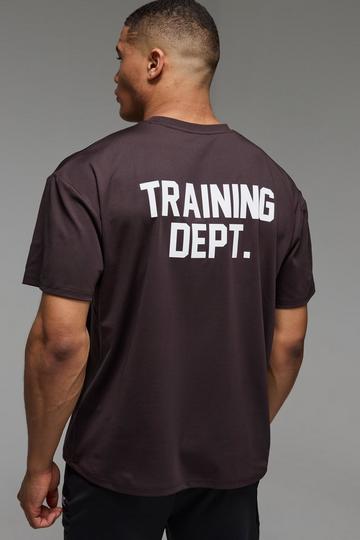 Man Active Performance Training Dept. Oversized T-shirt dark brown