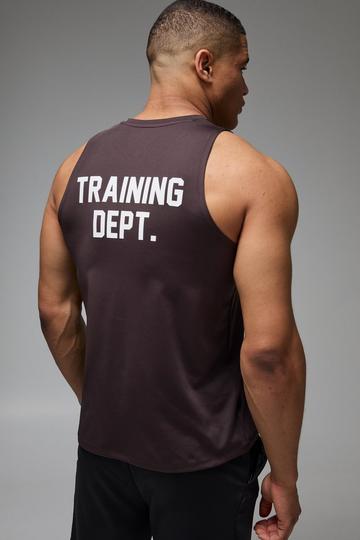 Man Active Performance Training Dept. Tank dark brown