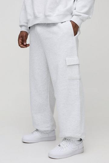 Grey Plus 330GSM Relaxed Fit Basic Cargo Jogger