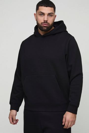 Plus 330GSM Over The Head Basic Regular Fit Hoodie black