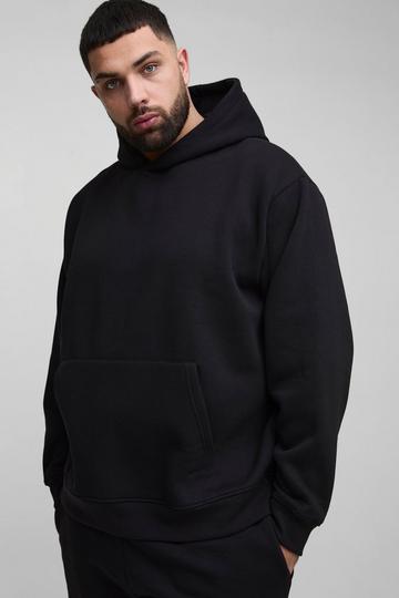 Plus 330GSM Basic Oversized Over The Head Hoodie black