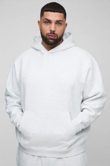 Plus 330GSM Basic Oversized Over The Head Hoodie grey marl