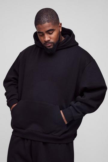 Plus Oversized Basic Boxy 330GSM Hoodie black