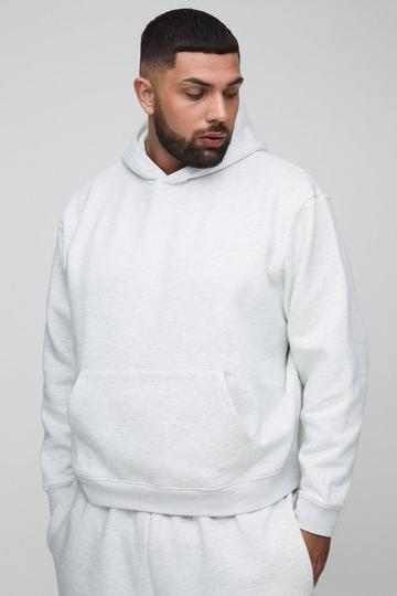 Plus 330GSM Oversized Boxy Basic Hoodie grey marl