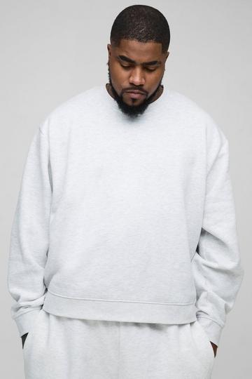 Plus Oversized sweatshirt i boxig modell grey marl