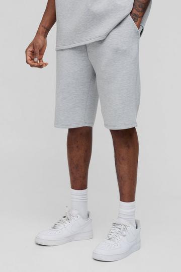 Tall Loose Fit Marl Scuba Shorts grey marl