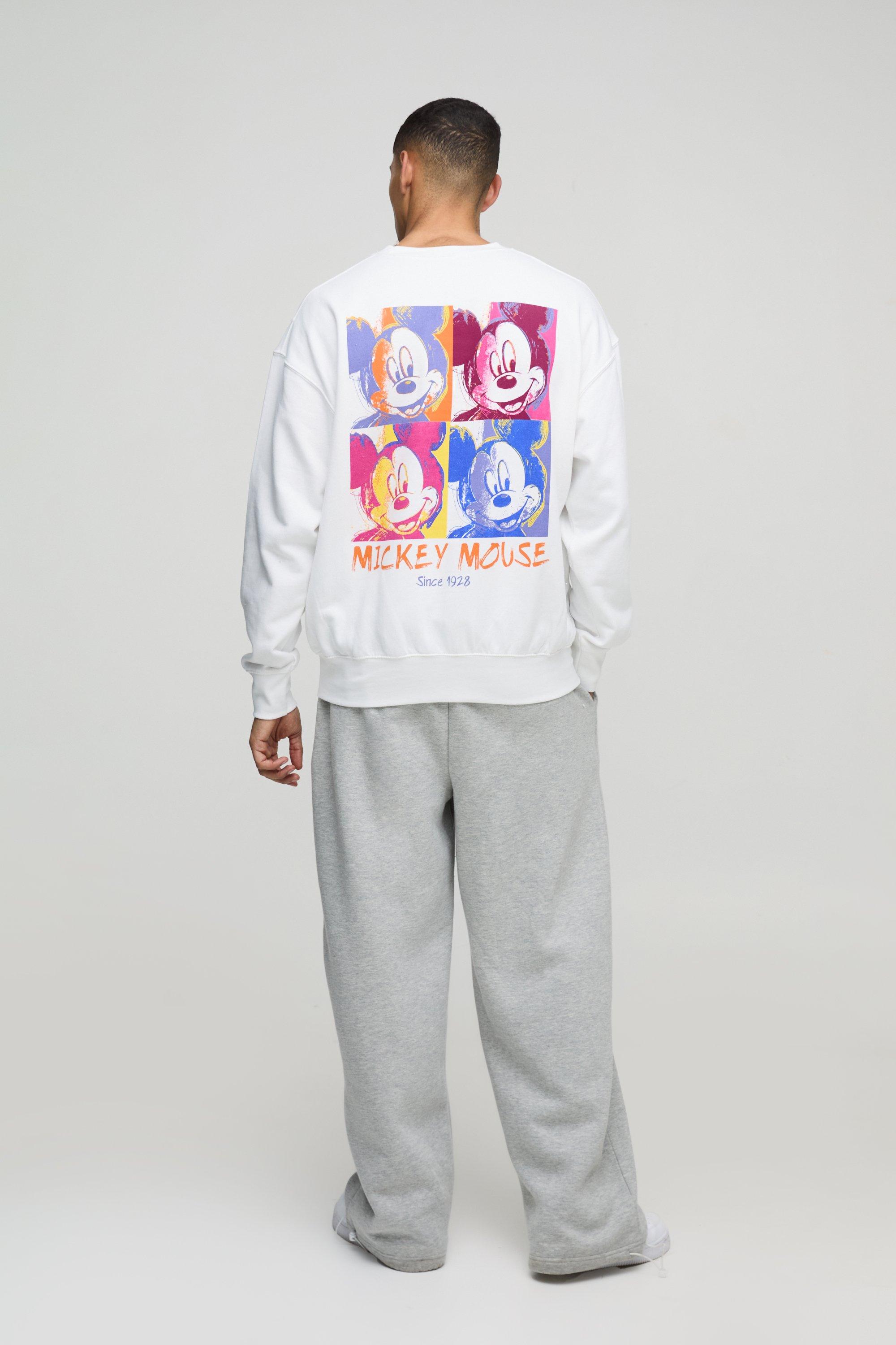 Oversized Mickey Mouse License Print Sweatshirt boohoo