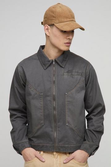 Regular Fit Twill Cut & Sew Jacket taupe