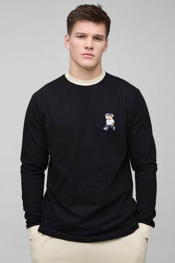 Tall Long sleeve Printed T-Shirt black