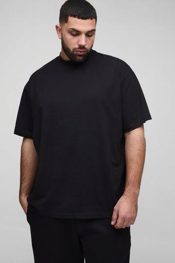 Plus Oversized Extended Neck T-shirt black