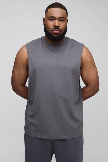 Plus Basic Tank Top Met Grote Armgaten charcoal