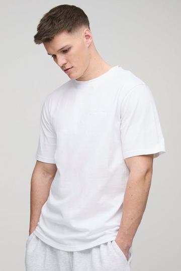 White Tall BM Signature Embroidered Crew Neck T-shirt