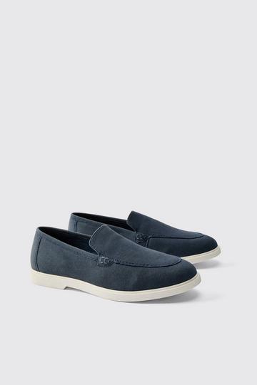 Faux Suede Loafer navy