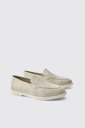 Faux Suede Loafer stone