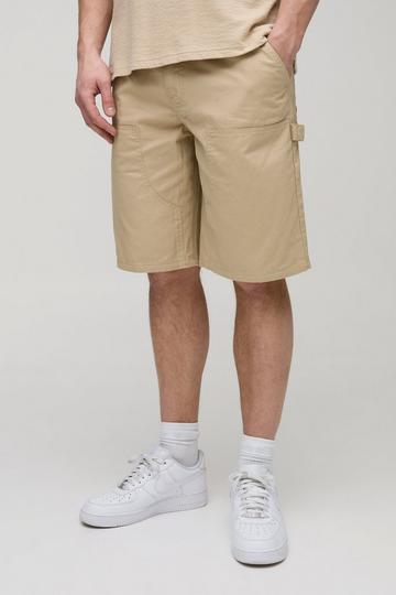 Stone Beige Tall Relaxed Fit Carpenter Shorts