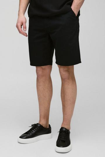 Tall Slim Fit Shorts Met Tailleband black