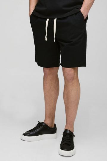 Tall Elasticated Waist Slim Fit Shorts black