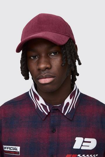 Plain Cord Cap in Burgundy burgundy