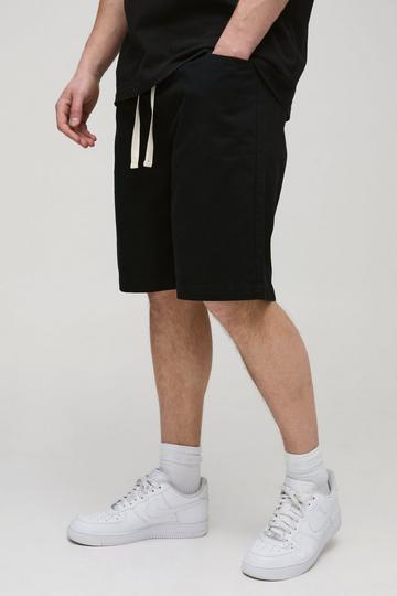 Tall Elasticated Waist Baggy Shorts black