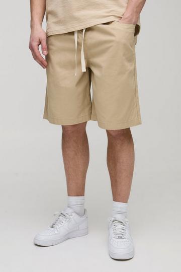 Tall Elasticated Waist Baggy Shorts stone