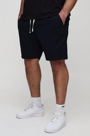 Plus Slim Fit Shorts Met Elastische Taille black