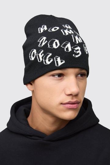 Homme Print Beanie charcoal