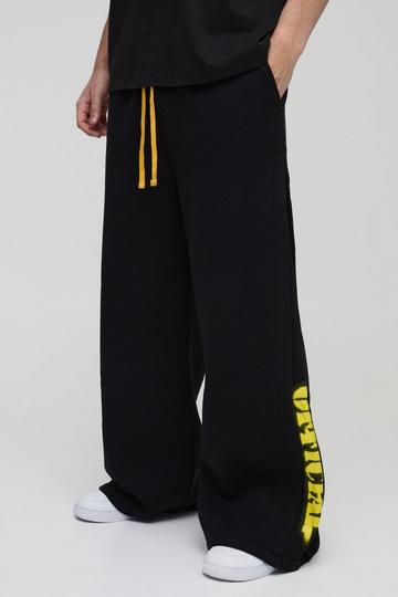 Extreme Wide Leg Official Pleated Gusset Jogger black