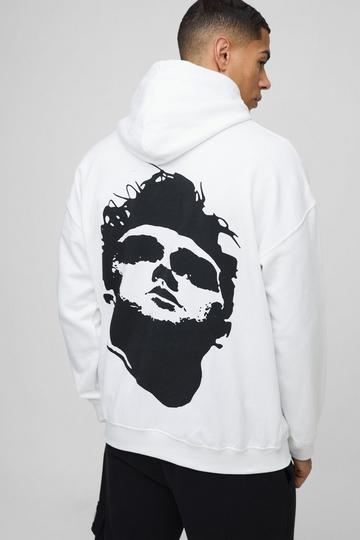 Oversized Morrissey License Print Hoodie white