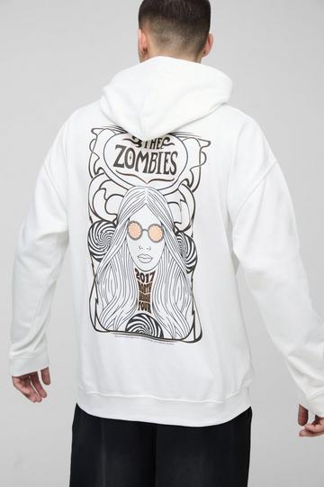 Oversized Gelicenseerde The Zombies Band Hoodie Met Print white