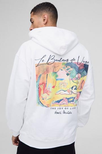 Oversized Matisse Art License Print Hoodie white