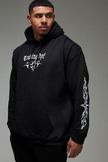 Man Active Training Dept Oversized Hoodie black