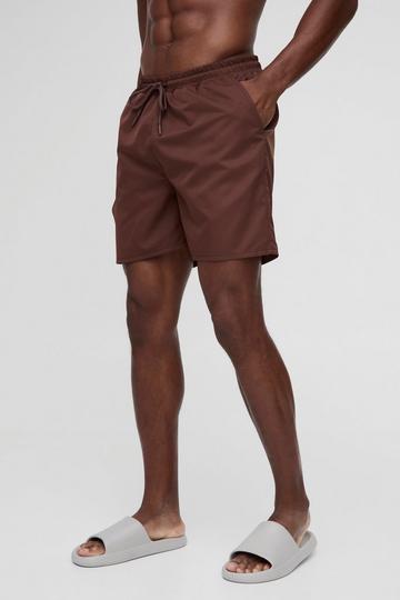 Mid Length Swim Short in Chocolate chocolate