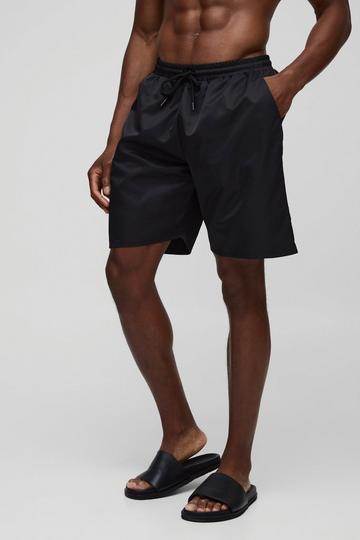 Long Length Swim Short in Black black