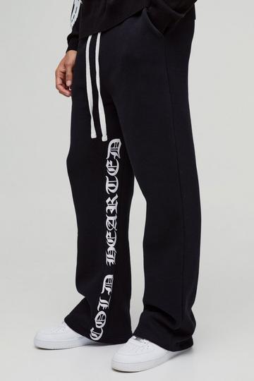Relaxed Flare Gothic Gusset Print Jogger black