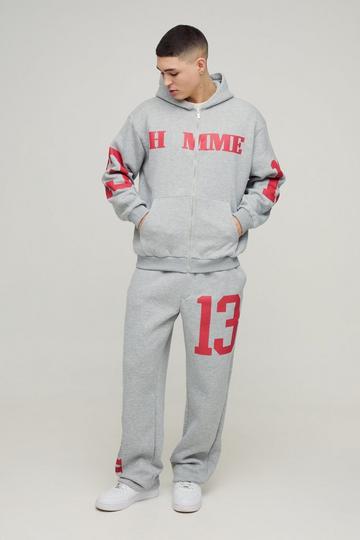 Oversized Homme 13 Trainingspak Met Rits grey marl