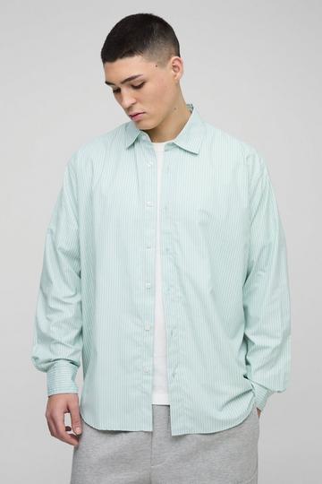 Super Oversized Long Sleeve Stripe Shirt green