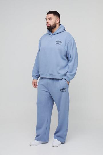 Blue Plus Oversized Boxy Official Hooded Tracksuit